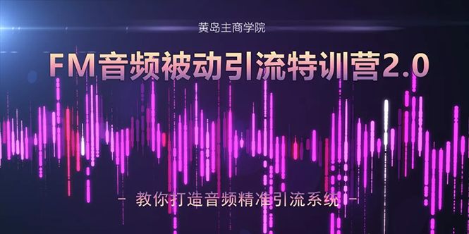 黄岛主·FM音频引流特训营2.0：独家引流模式，单账号50W+播放量，轻松变现-如意资源库