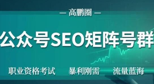 高鹏圈公众号SEO矩阵号群，实操20天纯收益25000+，普通人都能做-如意资源库