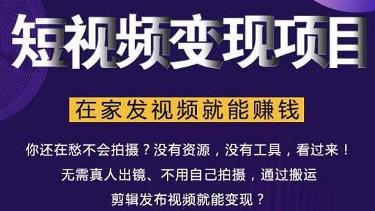 在家也能操作的短视频赚钱项目，无需真人，不用拍摄，纯搬运月入2到5万-如意资源库