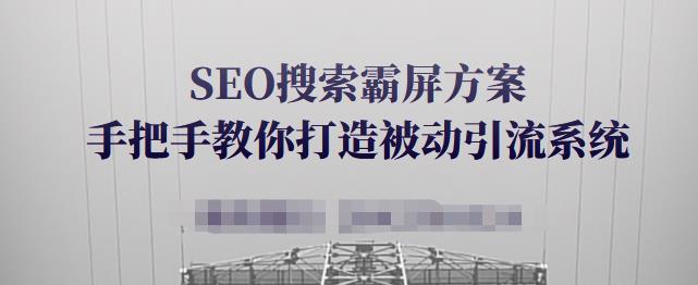 SEO搜索霸屏方案，手把手教你打造被动引流系统【视频课程】-如意资源库