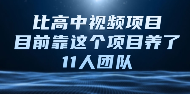 比高中视频项目，目前靠这个项目养了11人团队【视频课程】-如意资源库