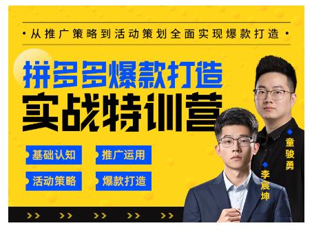 玺承云·拼多多爆款打造实战特训营，一套从入门到高手课程，让你快速拿捏拼多多-如意资源库