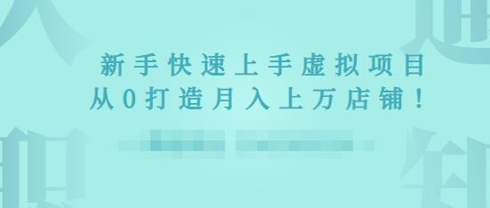 2022年虚拟项目实战指南，新手从0打造月入上万店铺-如意资源库