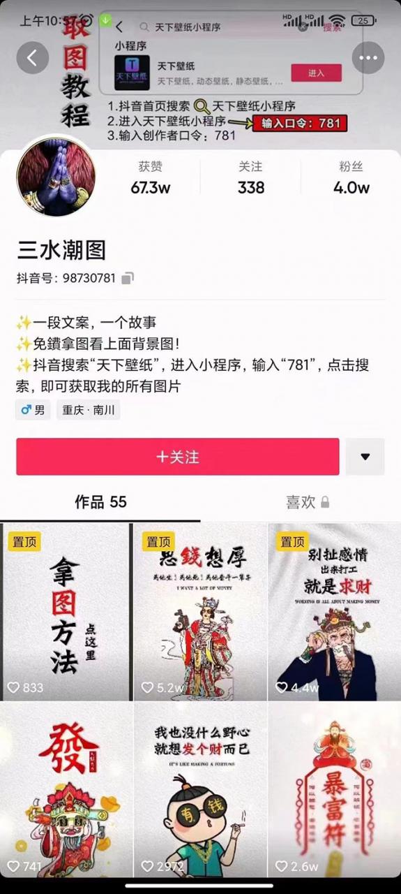 国潮壁纸变现项目，新手可操作日赚200+【素材+软件+教程】-如意资源库