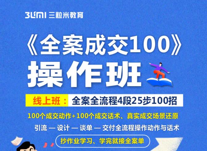 《全案成交100》全案全流程4段25步100招，操作班-如意资源库
