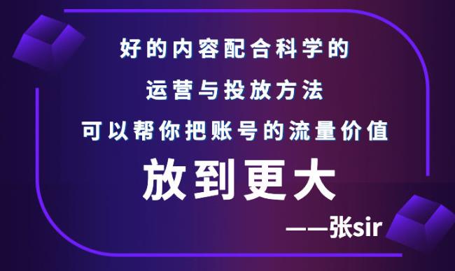 张sir账号流量增长课，告别海王流量，让你的流量更精准-如意资源库
