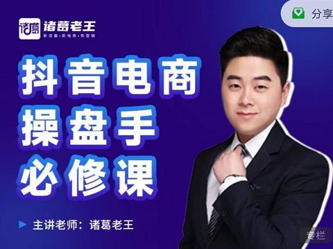 诸葛老王-抖音电商操盘手必修课：顶层设计，​起号破局，爆款运营，数据分析-如意资源库