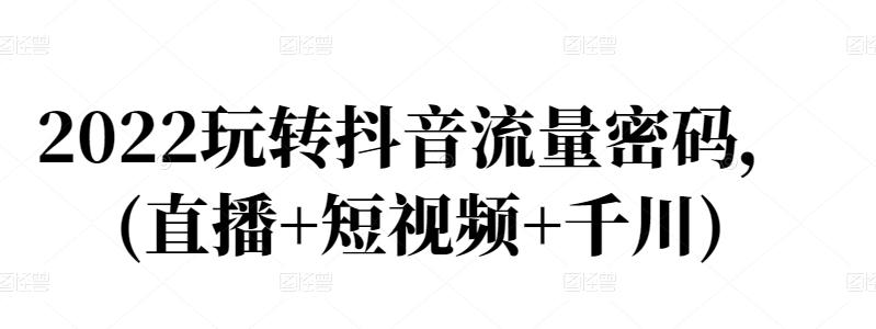 2022玩转抖音流量密码，(直播+短视频+千川)-如意资源库