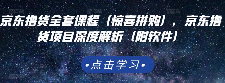 京东撸货全套课程（惊喜拼购），京东撸货项目深度解析（附软件）-如意资源库