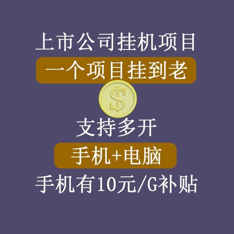 正规挂机项目，支持手机电脑一起挂，支持虚拟机多开，可以挂到老-如意资源库