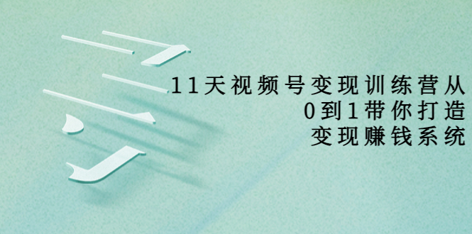 11天视频号变现训练营，从0到1打造变现赚钱系统（价值398元）-如意资源库