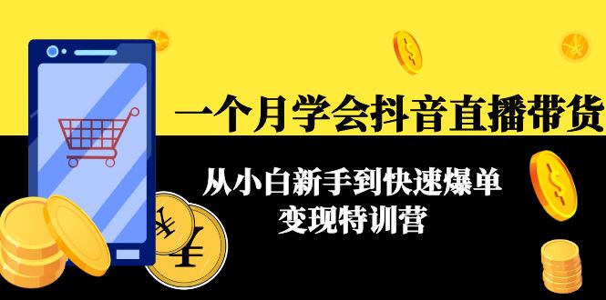 一个月学会抖音直播带货：从小白新手到快速爆单变现特训营(63节课)-如意资源库