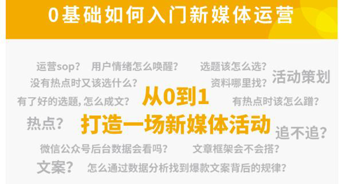 新媒体运营系列课，课程零基础入门，解锁高薪职业必备的四项技能-如意资源库