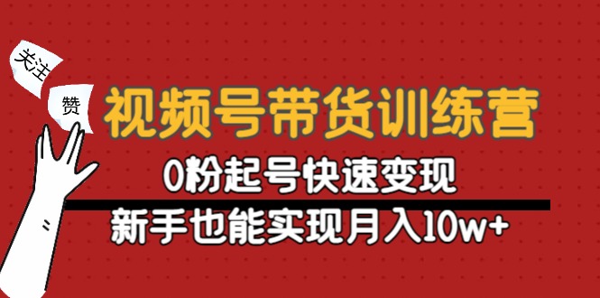 视频号带货训练营：0粉起号快速变现，新手也能实现月入10w+-如意资源库