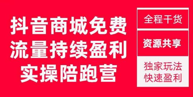 抖音商城搜索持续盈利陪跑成长营，抖音商城搜索从0-1、从1到10的全面解决方案-如意资源库