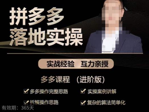 拼多多实战篇·落地实操：多多操作完整思路+实操案例讲解+拆解操作思路+复杂的算法简单化-如意资源库