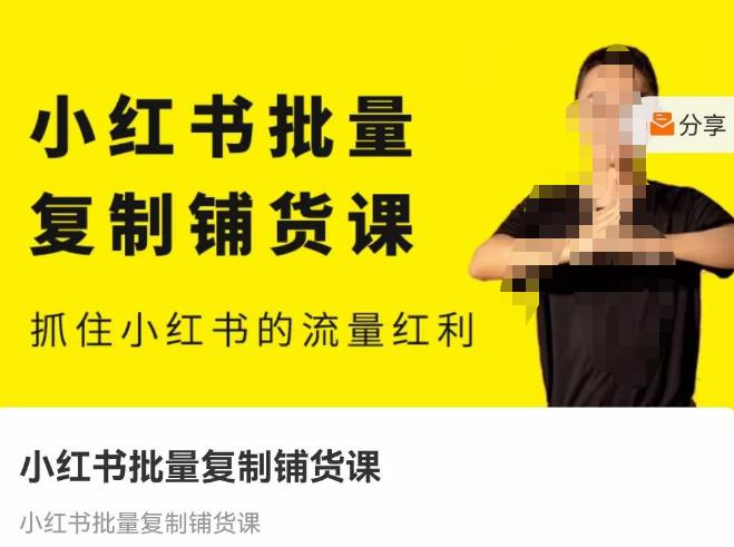 张宾·小红书批量复制铺货课，抓住小红书的流量红利 （更新2023年2月）-如意资源库
