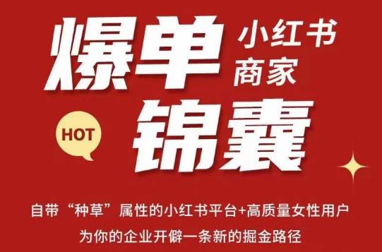 无畏·小红书商家爆单锦囊，掌握小红书各大规则，快速精准抢占行业和市场-如意资源库