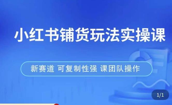 小红书铺货玩法实操课，流量大，竞争小，非常好做，新赛道，可复制性强，可团队操作-如意资源库