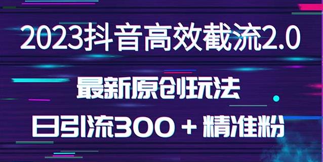 日引300＋创业粉，独家抖音高效截流2.0玩法（价值1280）-如意资源库