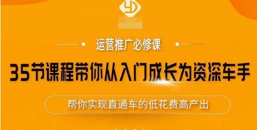 35节课程带你从入门成长为资深车手，让系统学习直通车成为可能，帮你实现直通车的低花费高产出-如意资源库