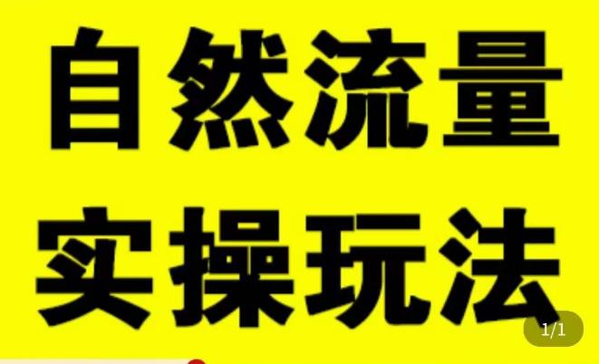拼多多自然流量天花板，拼多多自然流的实操玩法，自然流量是怎么来的，如何开车带来自然流等知识-如意资源库