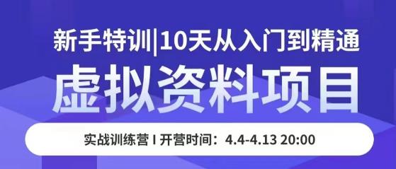 虚拟资料项目新手特训，10天从入门到精通，保姆级实操教学-如意资源库