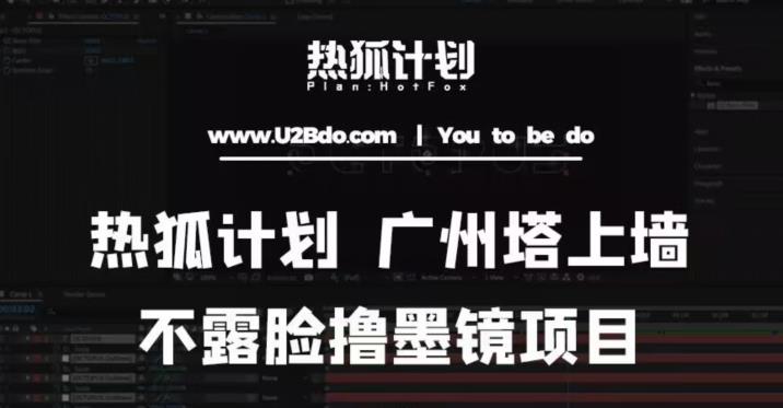 热狐计划抖音无人直播广州塔上墙，不露脸撸墨镜项目（素材+教程+插件）-如意资源库