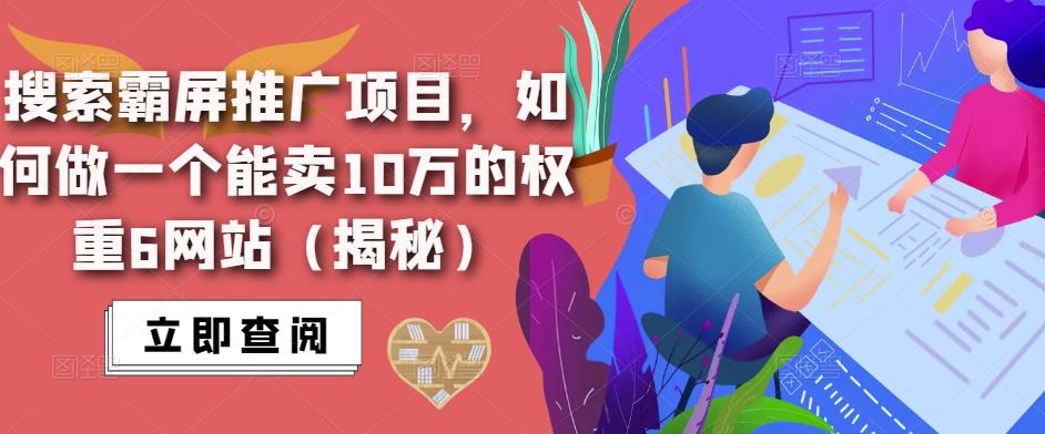 搜索霸屏推广项目，如何做一个能卖10万的权重6网站（揭秘）-如意资源库