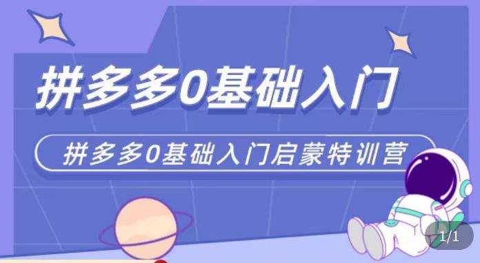 六一电商·拼多多运营0-1实操特训营，拼多多从基础到进阶的可实操玩法-如意资源库
