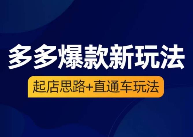 海神·多多爆款新玩法，​起店思路+直通车玩法（3节精华课）-如意资源库