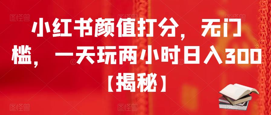小红书颜值打分，无门槛，一天玩两小时日入300+【揭秘】-如意资源库