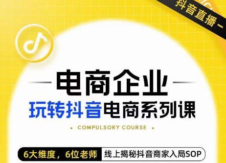 玺承·电商企业玩转抖音电商系列课，6大维度，6位老师，线上揭秘抖音商家入局SOP-如意资源库