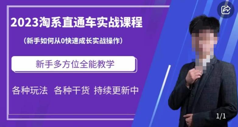 2023淘系直通车保姆式运营讲解，新手如何从0快速成长实战操作，新手多方位全能教学-如意资源库