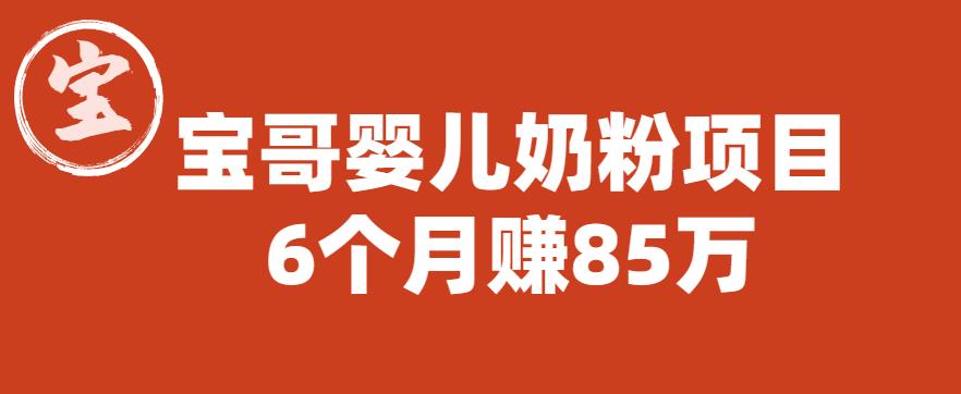 宝哥婴儿奶粉项目，6个月赚85w【图文非视频】【揭秘】-如意资源库