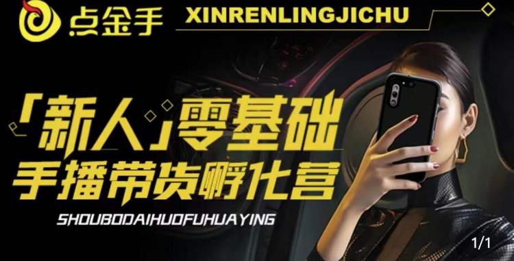 2023点金手·新人零基础手播带货孵化营：账号运营篇+主播话术篇+数据流量篇等-如意资源库