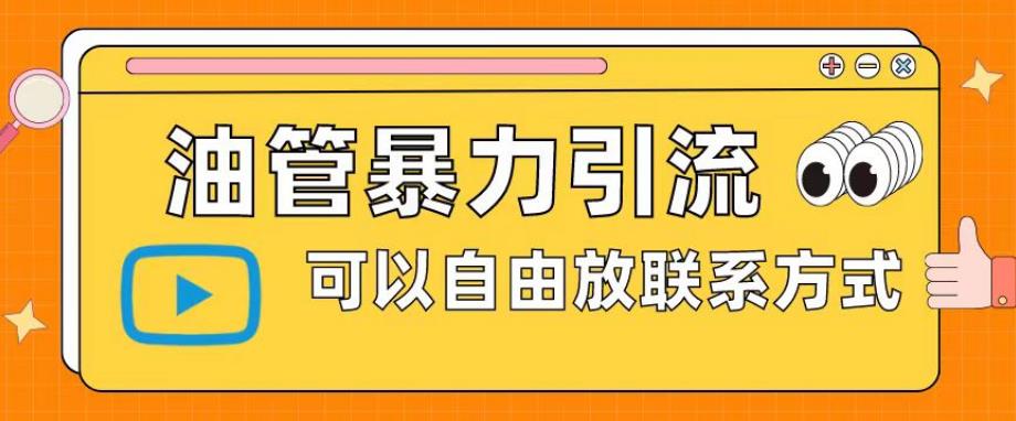 油管暴力引流，可以自由放联系方式【揭秘】-如意资源库
