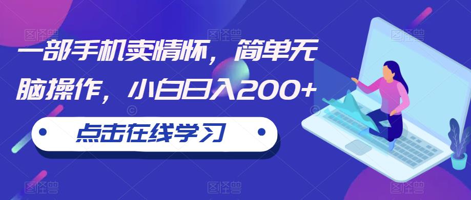 一部手机卖情怀，简单无脑操作，小白日入200+【揭秘】-如意资源库