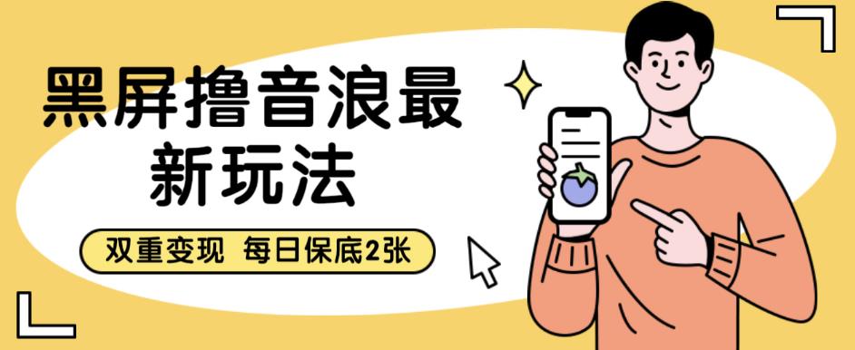 黑屏撸音浪最新玩法，双重变现，每日保底2张【揭秘】-如意资源库