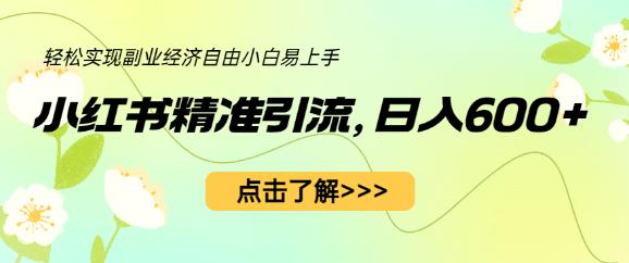 小红书精准引流，小白日入600+，轻松实现副业经济自由（教程+1153G资源）-如意资源库