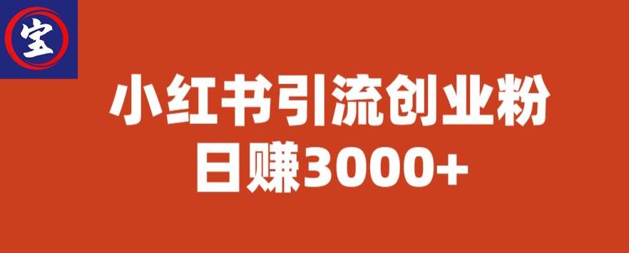 宝哥小红书引流创业粉，日赚3000+【揭秘】-如意资源库