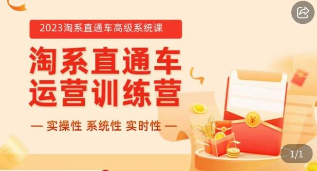 冠东·2023淘系直通车高级系统课，​实操性，系统性，实时性，直通车完整体系教学-如意资源库