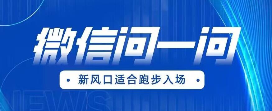 全网首发微信问一问新风口变现项目（价值1999元）【揭秘】-如意资源库
