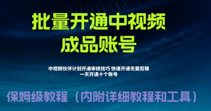 外面收费1980的暴力开通中视频计划教程，内附详细的快速通过中视频伙伴计划的办法-如意资源库