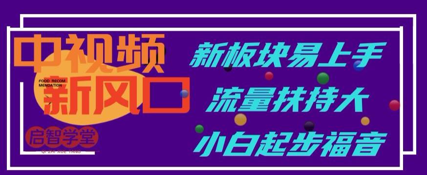 中视频新风口，新板块易上手，流量扶持大，小白起步福音【揭秘】-如意资源库