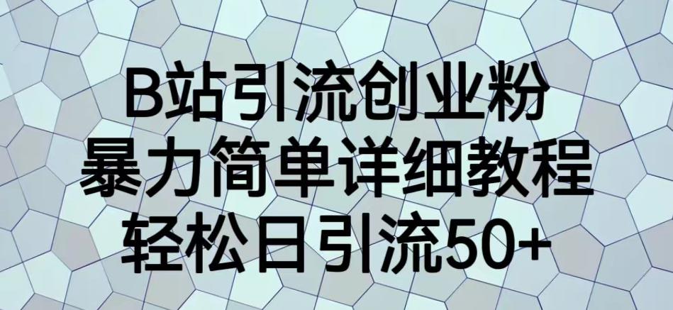 B站引流创业粉，暴力简单详细教程，轻松日引流50+【揭秘】-如意资源库
