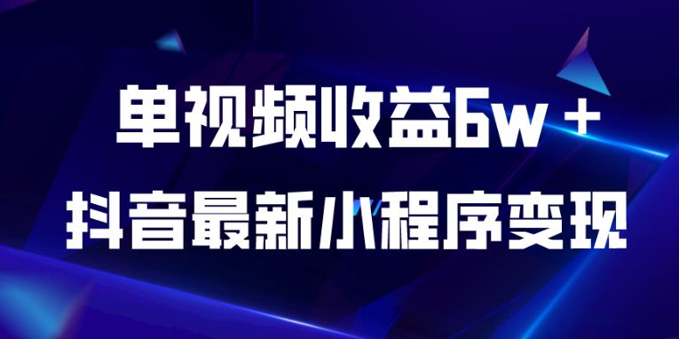 抖音最新小程序变现项目，单视频收益6w＋，小白可做【揭秘】-如意资源库