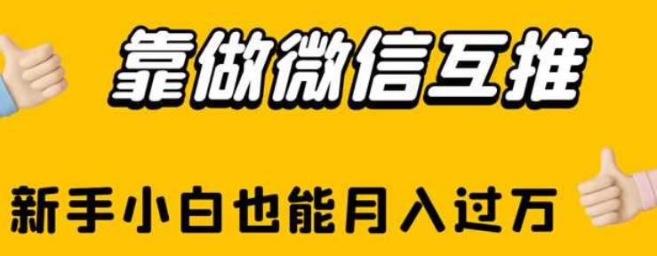 靠做微信互推，新手小白也能月入过万【揭秘】-如意资源库