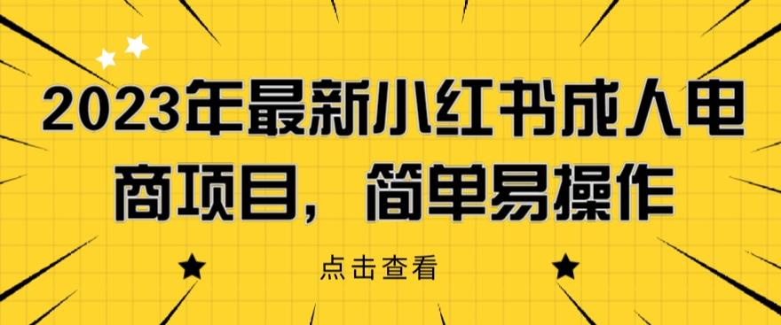 2023年最新小红书成人电商项目，简单易操作【详细教程】【揭秘】-如意资源库