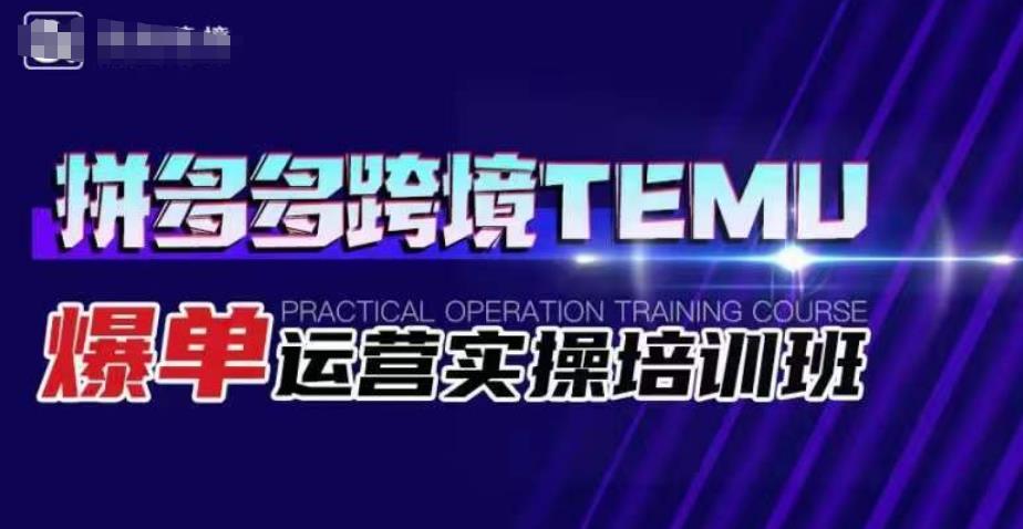 拼多多跨境TEMU爆单运营实操培训班，海外拼多多的选品、运营、爆单-如意资源库